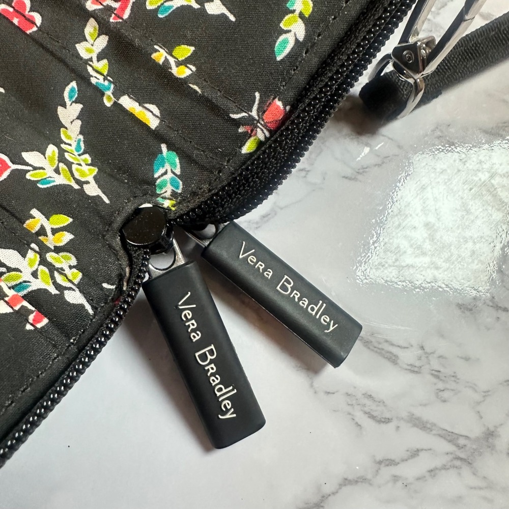 Vera Bradley RFID All In Wristlet Black Performance Twill Floral - Picture 9 of 12